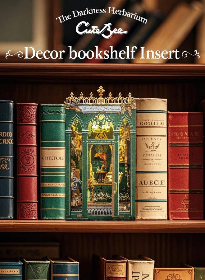 كيوت بي مجموعة ركن الكتب من كيوتبي، مجموعات بناء منازل مصغرة للكبار والمراهقين، ركن كتب مصغر لبيت الدمى، ديكور رفوف كتب سحري، هدايا حرفية يمكنك صنعها بنفسك للعائلة والأصدقاء (مجموعة الأعشاب المظلمة) - Image 2